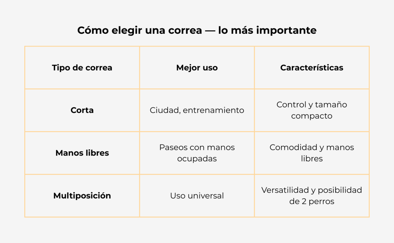 como elegir una correa
